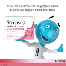 Strepsils sabor Fresa sin azúcar (sacarosa)​