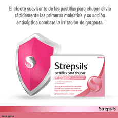Strepsils sabor Fresa sin azúcar (sacarosa)​