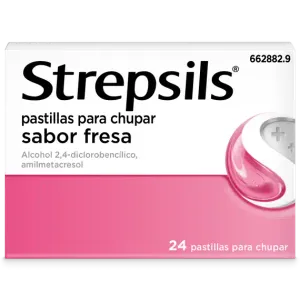 Strepsils sabor Fresa sin azúcar (sacarosa)