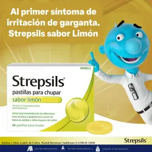 Strepsils sabor Limón sin azúcar (sacarosa)